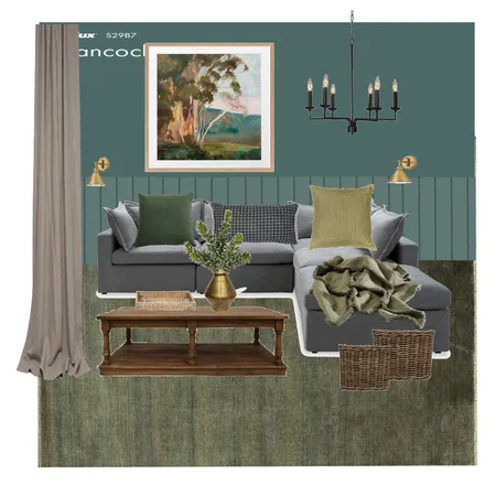Dark transitional living room Interior Design Mood Board by tesskuhni on Style Sourcebook