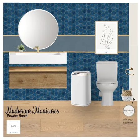 Mudwraps - Powder Room (option A) w hex Interior Design Mood Board by Nis Interiors on Style Sourcebook
