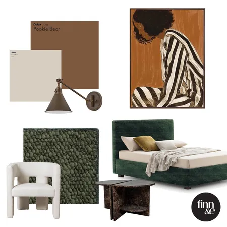 Moody Bedroom Interior Design Mood Board by Finn & e on Style Sourcebook