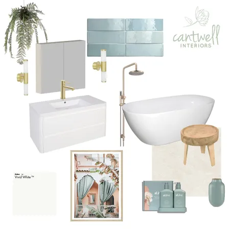 Restful resort vibe bathroom Interior Design Mood Board by Cantwell Interiors on Style Sourcebook