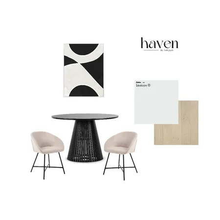 Contemporary black and white dining room Interior Design Mood Board by tarlikennett on Style Sourcebook