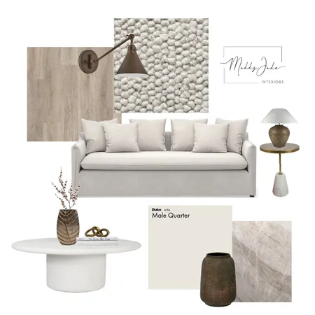 Earthy, tonal living room Interior Design Mood Board by Maddy Jade Interiors on Style Sourcebook
