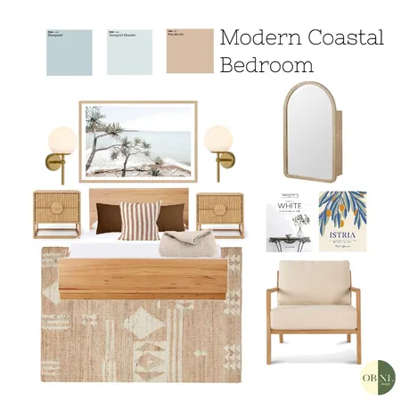 Modern Coastal Bedroom Interior Design Mood Board by OBNL design on Style Sourcebook
