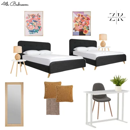Airbnb - Colourful bedroom Interior Design Mood Board by Interiors By Zai on Style Sourcebook