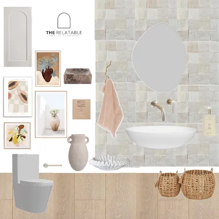 Earthy Luxe Powder Room Inspo Interior Design Mood Board by The Relatable Creative Collective on Style Sourcebook