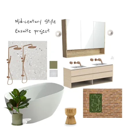 Mid century ensuite Interior Design Mood Board by Connected Space Styling on Style Sourcebook