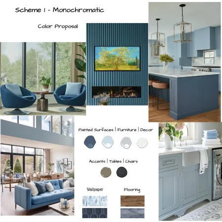 Monochromatic Blues Interior Design Mood Board by Lauren Fillmore on Style Sourcebook