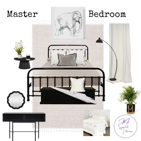 Master Bedroom black and white Interior Design Mood Board by Mz Scarlett Interiors on Style Sourcebook