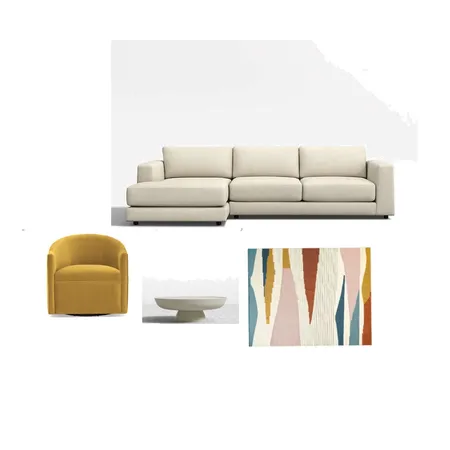 Living room with gold and multi color rug Interior Design Mood Board by NikkiNite on Style Sourcebook