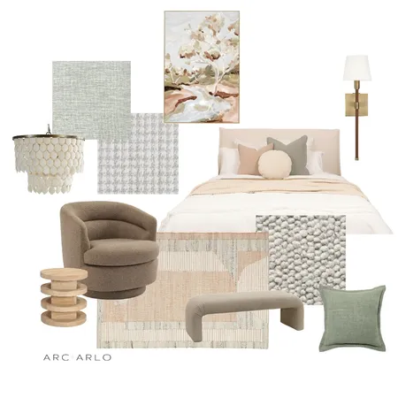Modern Boho Bedroom Interior Design Mood Board by Arc and Arlo on Style Sourcebook