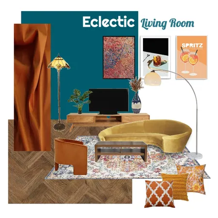 Eclectic Living Room Interior Design Mood Board by ElsieLapelerie on Style Sourcebook