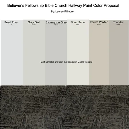 Church Hallway Paint Color Proposal Interior Design Mood Board by Lauren Fillmore on Style Sourcebook