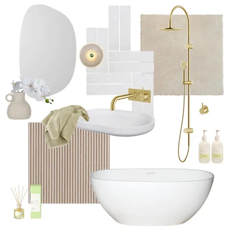 Bathroom Mood Board - Modern Coastal Neutrals Interior Design Mood Board by White Soul Studio on Style Sourcebook