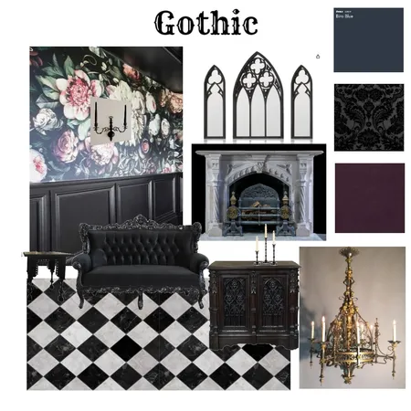 Gothic Bathroom Mood Board Interior Design Mood Board by InteriorsByBrittany on Style Sourcebook