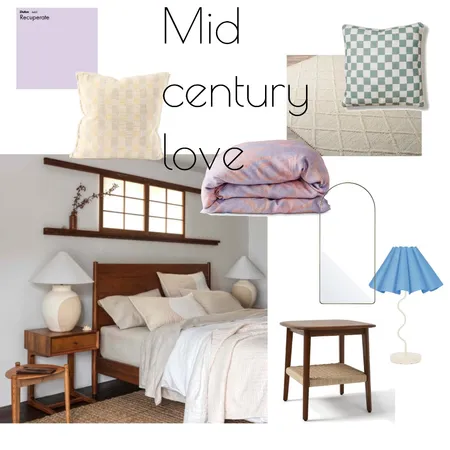 Bedroom Mid century love Interior Design Mood Board by SewAhead on Style Sourcebook