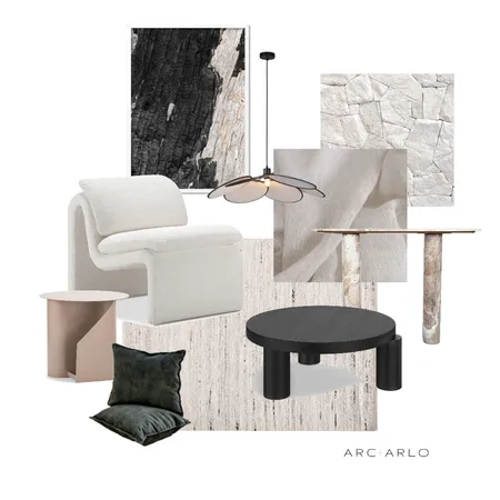 Cream and Black Living Room Interior Design Mood Board by Arc and Arlo on Style Sourcebook