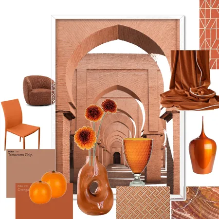 Orange moodboard, warm colors Interior Design Mood Board by Bianca -Studio Property on Style Sourcebook