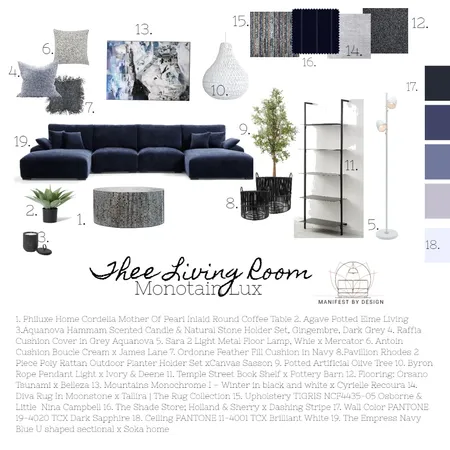 Thee Living Room- Monotain Lux Interior Design Mood Board by Manifest By Design | Interior Designer on Style Sourcebook