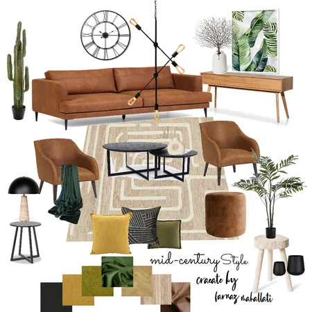 mid century style Interior Design Mood Board by farnaz on Style Sourcebook