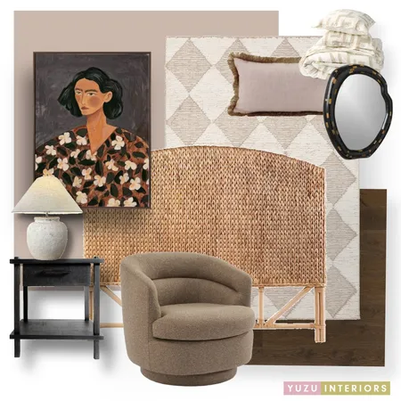 Warm Textured Bedroom Interior Design Mood Board by Yuzu Interiors on Style Sourcebook