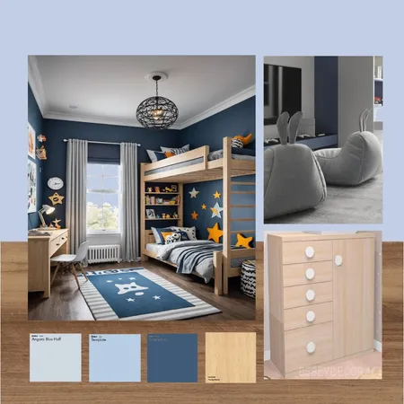 Bedroom Children Blue Interior Design Mood Board by Gcarmona on Style Sourcebook