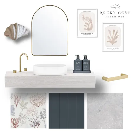 Cool Coastal Powder Room Interior Design Mood Board by Rockycove Interiors on Style Sourcebook