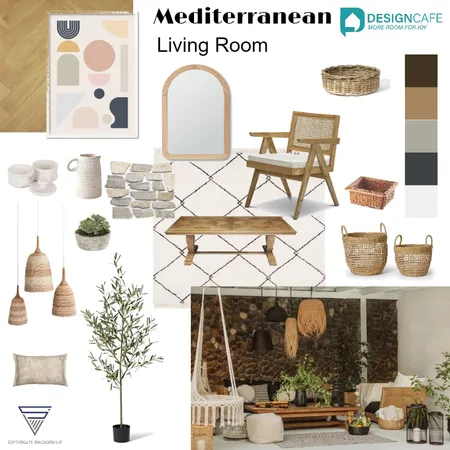 Mediterranean Living room Interior Design Mood Board by harshada on Style Sourcebook