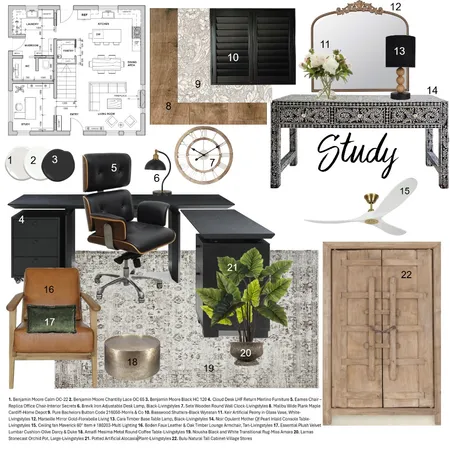 Module 9 Assignment - Sample Board - Study Interior Design Mood Board by ssauve on Style Sourcebook