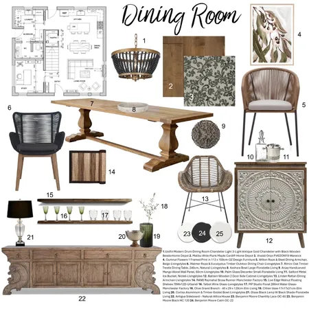 Module 9 Assignment - Sample Board - Dining Room Interior Design Mood Board by ssauve on Style Sourcebook