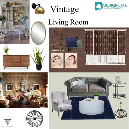 Vintage Theme Living Interior Design Mood Board by harshada on Style Sourcebook