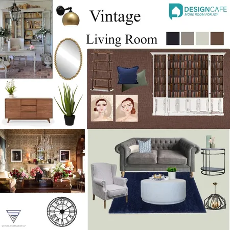 Vintage Theme Living Interior Design Mood Board by harshada on Style Sourcebook