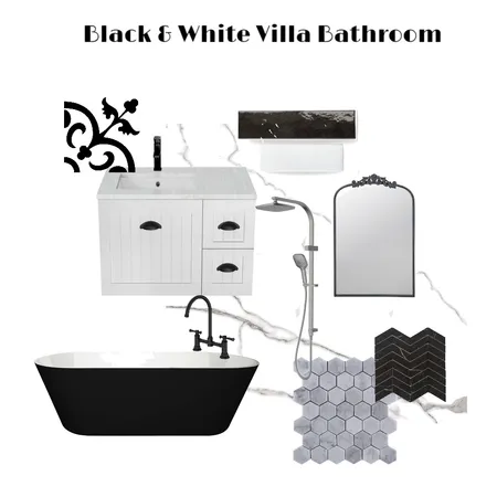 B&W Villa Bathroom Interior Design Mood Board by hastings@tilewarehouse.co.nz on Style Sourcebook