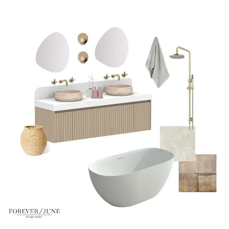 modern mediterranean bathroom Interior Design Mood Board by Forever June Design Studio on Style Sourcebook