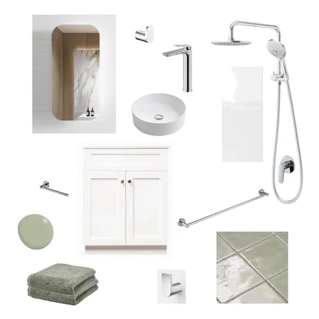 bathroom green & white Interior Design Mood Board by brigid on Style Sourcebook