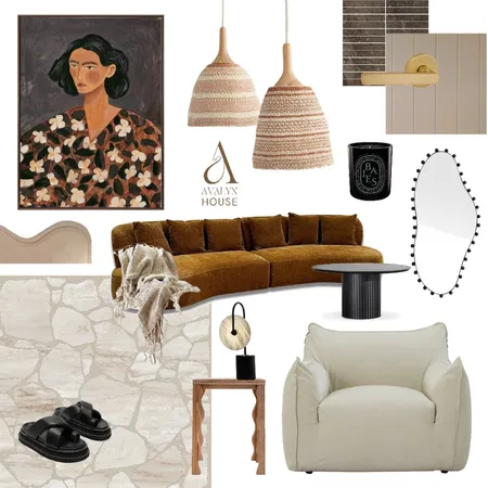 Warm Living Interior Design Mood Board by AVALYN HOUSE on Style Sourcebook