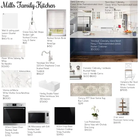 Mills Family Kitchen Interior Design Mood Board by RMH on Style Sourcebook