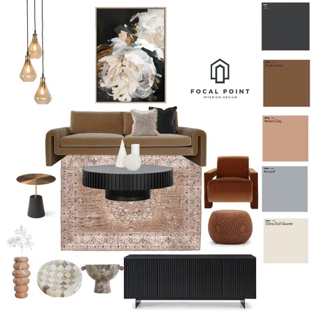 Earthy Modern Elegant Living Room Interior Design Mood Board by Focal Point Interior Design on Style Sourcebook