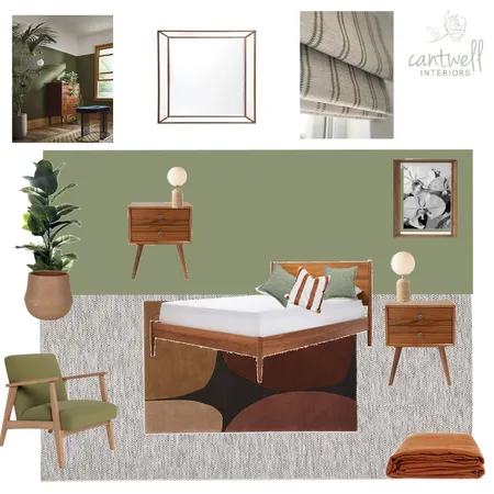 Mid century Modern bedroom Interior Design Mood Board by Cantwell Interiors on Style Sourcebook