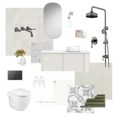 Guest Bathroom - Classic Contemporary Interior Design Mood Board by White Soul Studio on Style Sourcebook