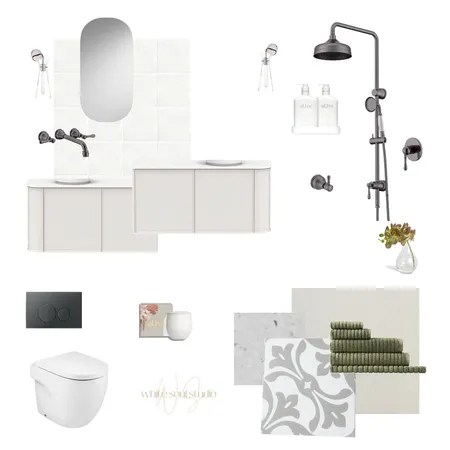 Guest Bathroom - Classic Contemporary Interior Design Mood Board by White Soul Studio on Style Sourcebook