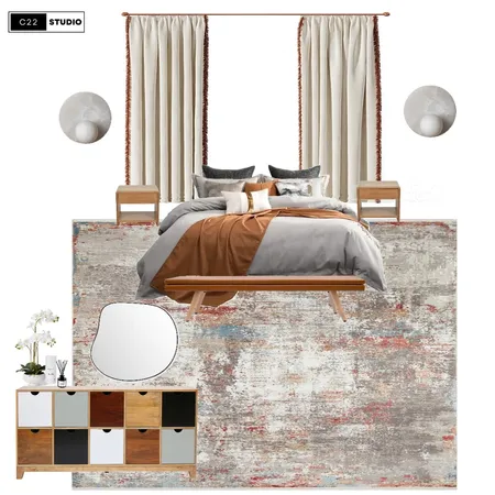 Colourful Bedroom Interior Design Mood Board by C22 Studio on Style Sourcebook