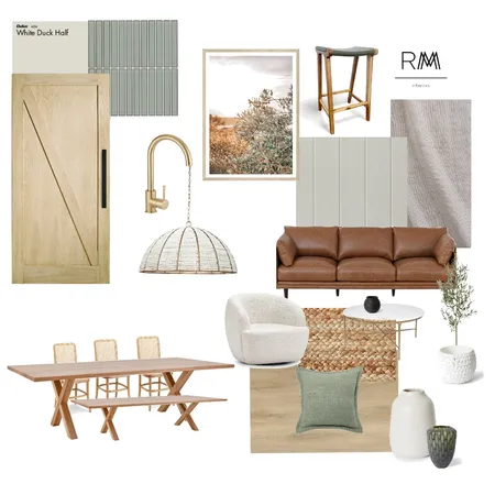 Modern Farmhouse Kitchen Living Dining Interior Design Mood Board by RMM Interiors on Style Sourcebook