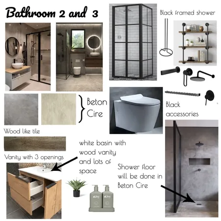 Bathrooms 2 & 3 Interior Design Mood Board by Tatiana Costa on Style Sourcebook