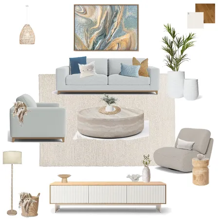 Modern Coastal Living room- - Final look Interior Design Mood Board by Amanda Lee Interiors on Style Sourcebook