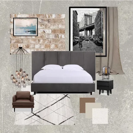 Urban Chic Bedroom Interior Design Mood Board by Josh Finnis on Style Sourcebook