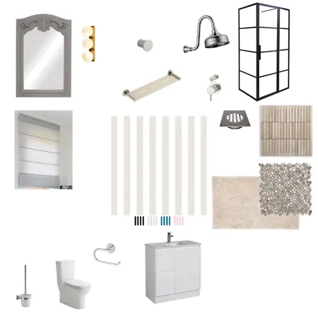 Simple Airy Bathroom Interior Design Mood Board by Therapy Design on Style Sourcebook