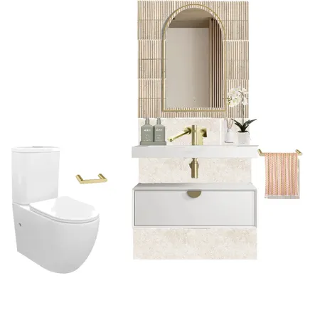 Otti Moonlight Vanity Bathroom with Partial Fluted Wall Tiles Interior Design Mood Board by Velda on Style Sourcebook