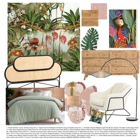 Tropical Bedroom Interior Design Mood Board by MAR Interior Design on Style Sourcebook