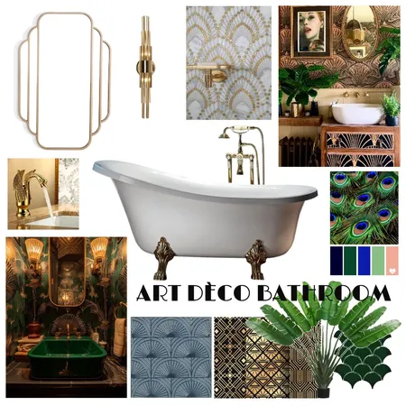 Art Deco Bathroom Moodboard Interior Design Mood Board by palmtreelove.interiordesign on Style Sourcebook