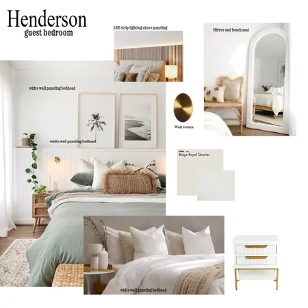 Henderson Guest Bedroom Interior Design Mood Board by sheree@voguekitchens.com.au on Style Sourcebook